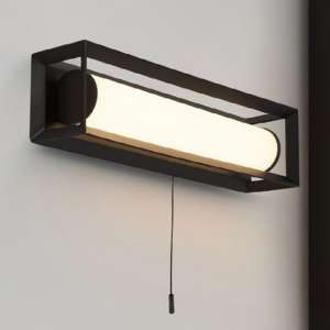 Chaplin LED Large Wall Light In Matt Black With Pull Switch