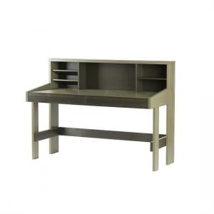 Charlotte Computer Desk In Forrest Charcoal With Shelves