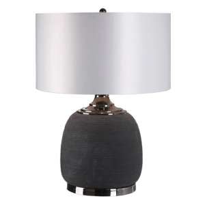 Charna Table Lamp With Charcoal Black Ceramic Base