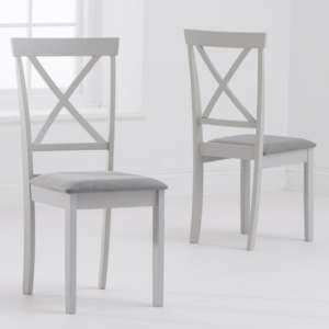 Chartin Grey Wooden Dining Chairs With Fabric Seat In A Pair