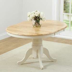 Chartin Oval Extending Wooden Dining Table In Oak And Cream