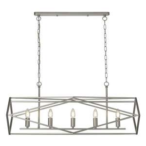 Chassis Wall Hung 5 Pendant Light In Satin Silver