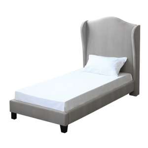 Chieveley Wing Single Fabric Bed In Silver
