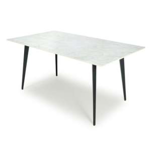 Chern Medium Ceramic Dining Table In White Marble Effect