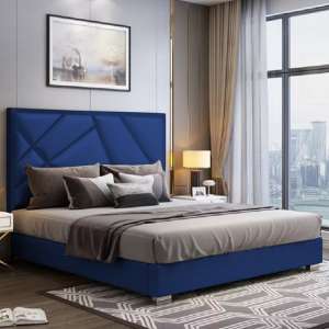 Cherokee Plush Velvet Small Double Bed In Blue