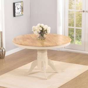 Chartin Round Wooden Dining Table In Oak And Cream