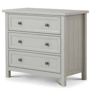 Madge Chest Of Drawers In Dove Grey Lacquer With 3 Drawers