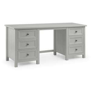 Madge Wooden Dressing Table In Dove Grey Lacquer
