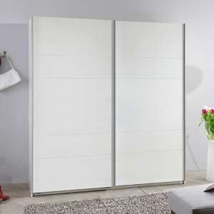 Chess Sliding Door Wide Wooden Wardrobe In White