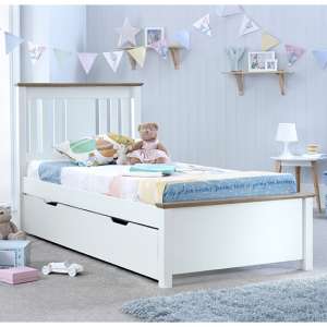 Chester Wooden Single Bed With 2 Drawers In White