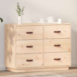 Cheta Pinewood Chest Of 6 Drawers In Natural