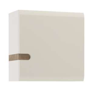 Cheya High Gloss 1 Door Wall Storage Cabinet In White And Oak