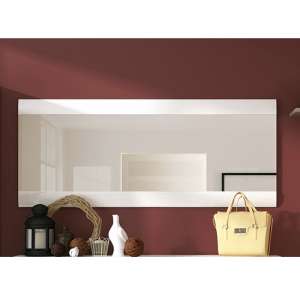 Cheya Large Wide Wall Mirror In White High Gloss