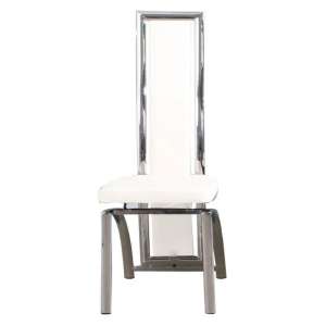Chicago Faux Leather Dining Chair In White With Chrome Legs