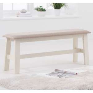 Choster Cream Large Dining Bench With Cream Fabric Seat