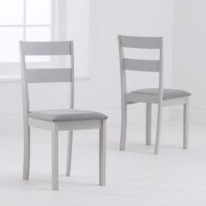 Ankila Grey Wooden Dining Chairs With Fabric Seat In A Pair