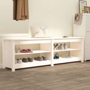 Chickasaw Pinewood Shoe Storage Bench In White