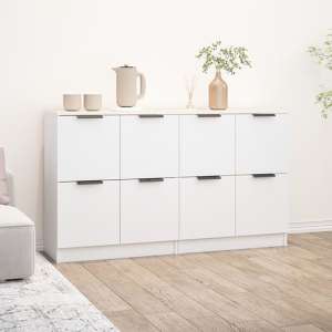 Chicory Wooden Sideboard With 4 Doors In White