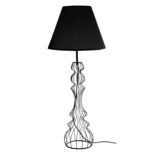 Chicoya Black Fabric Shade Table Lamp With Black Metal Base