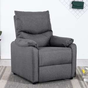 Ascott Polyester Fabric Recliner Chair In Dark Grey