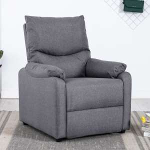 Ascott Polyester Fabric Recliner Chair In Light Grey