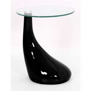 Chilton Glass Lamp Table In Black High Gloss