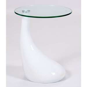 Chilton Glass Lamp Table In White High Gloss