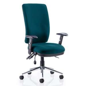 Chiro High Back Office Chair In Maringa Teal With Arms