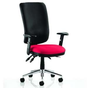 Chiro High Black Back Office Chair In Bergamot Cherry With Arms