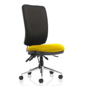 Chiro High Black Back Office Chair In Senna Yellow No Arms