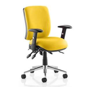 Chiro Medium Back Office Chair In Senna Yellow With Arms