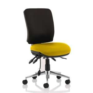 Chiro Medium Back Office Chair With Senna Yellow Seat No Arms