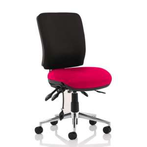 Chiro Medium Back Office Chair With Tabasco Red Seat No Arms