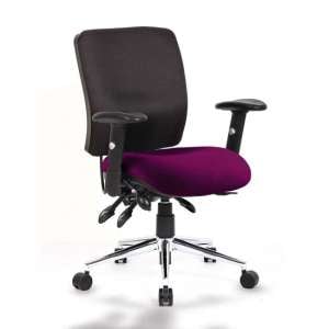 Chiro Medium Back Office Chair With Tansy Purple Seat