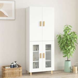 Chitt Wooden Highboard With 4 Doors In White