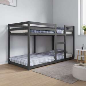 Chiyo Pine Wood Single Bunk Bed In Grey