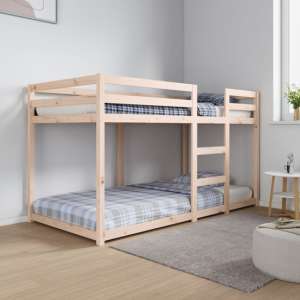 Chiyo Pine Wood Single Bunk Bed In Natural