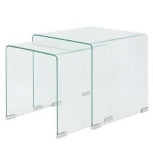 Ciqala Glass Nest Of 2 Tables In Clear
