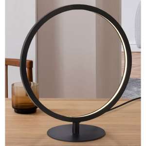 Cirque 1 LED Ring Table Lamp In Matt Black And White