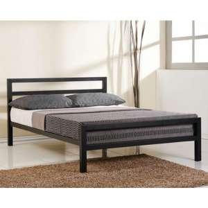 City Block Metal Vintage Style Small Double Bed In Black