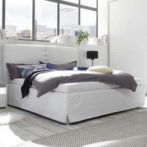 Civic Faux Leather Double Bed In White