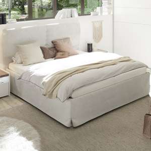 Civic Faux Leather King Size Bed In Clay Effect
