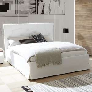 Civico Faux Leather Double Bed In White