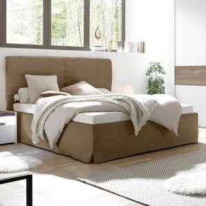 Civics Faux Leather Double Bed In Tobacco Effect