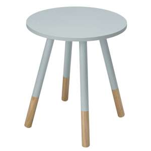 Clacton Round Wooden Side Table In Blue