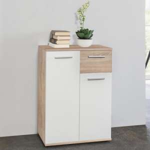 Clarion Compact Sideboard In Wild Oak Effect And White