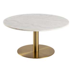 Clarkston Round Marble Coffee Table In Guangxi White