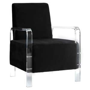 Clarox Upholstered Velvet Accent Chair In Black
