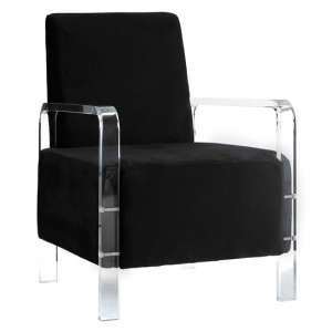 Clarox Velvet Upholstered Accent Chair In Black