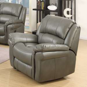 Claton Recliner Sofa Chair In Grey Faux Leather
